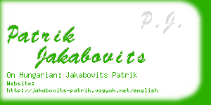 patrik jakabovits business card